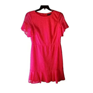 American Women's Living Lace Overlay Rose Bloom Dress 8